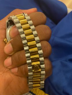 Gold silver Rolex green face great condition