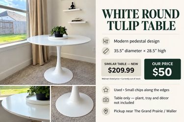 White Round Table - White
