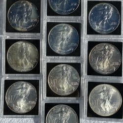 PENDING 10 SILVER EAGLES ASSORTED DATES