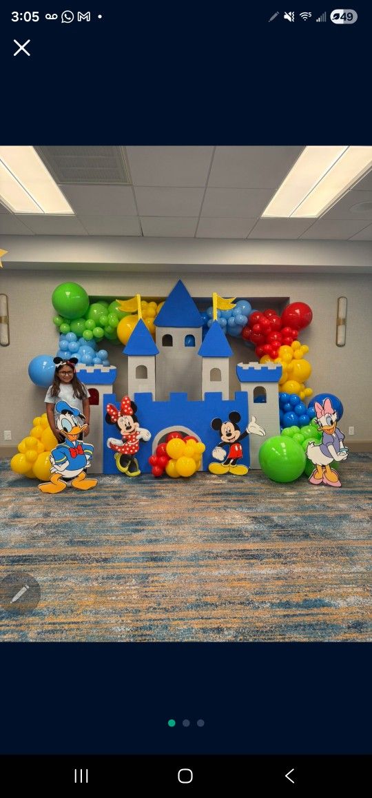 Disney Castle Party Backdrop Decoration 