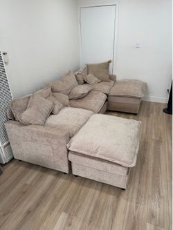 Oatmel Cheille Sectional Sofas New
