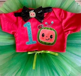 6-9 Months CoComelon 🍉 1st Birthday Outfit