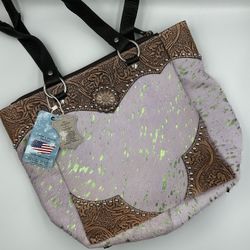 NWT True Westner Western Tote Bag – Genuine Cowhide Leather Handbag Women New