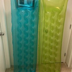 2x Intex Inflatable Economy Transparent Neon Pool Mattress Lounge Rafts (no leaks, no patches)
