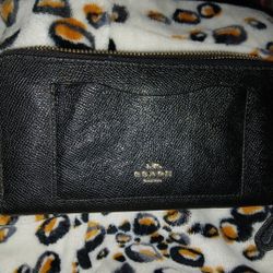 Black COACH Accordion Wallet