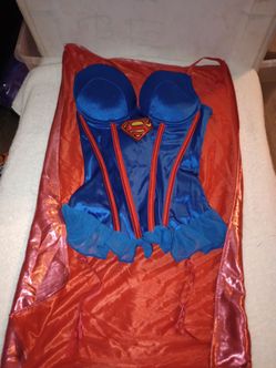 Supergirl Halloween Costume Corset with Cape