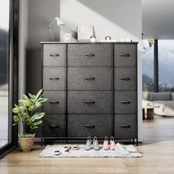 Fabric Chest 12 Drawer Storage Tower Dresser