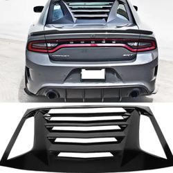 Fits 11-23 Dodge Charger V2 Style Gloss Black Window Louver Sun Shade Cover ABS