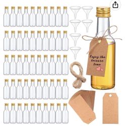 (40)Plastic Mini-Bottles Funnels & Tags