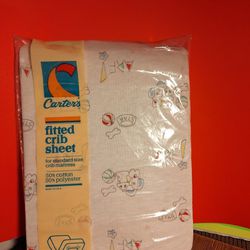 Vtg Carter's Infant Fitted Crib Sheet For Standard Size Crib Mattress-$15.00