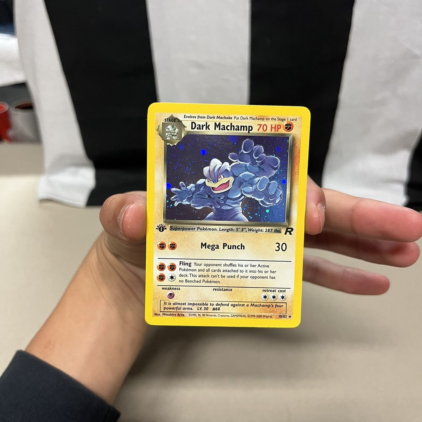 machamp first edition holographic pokemon card Vintage 1995, 96, 98 Nintendo Pokemon Machamp Holographic 1st Edition  Playing Card, Rare