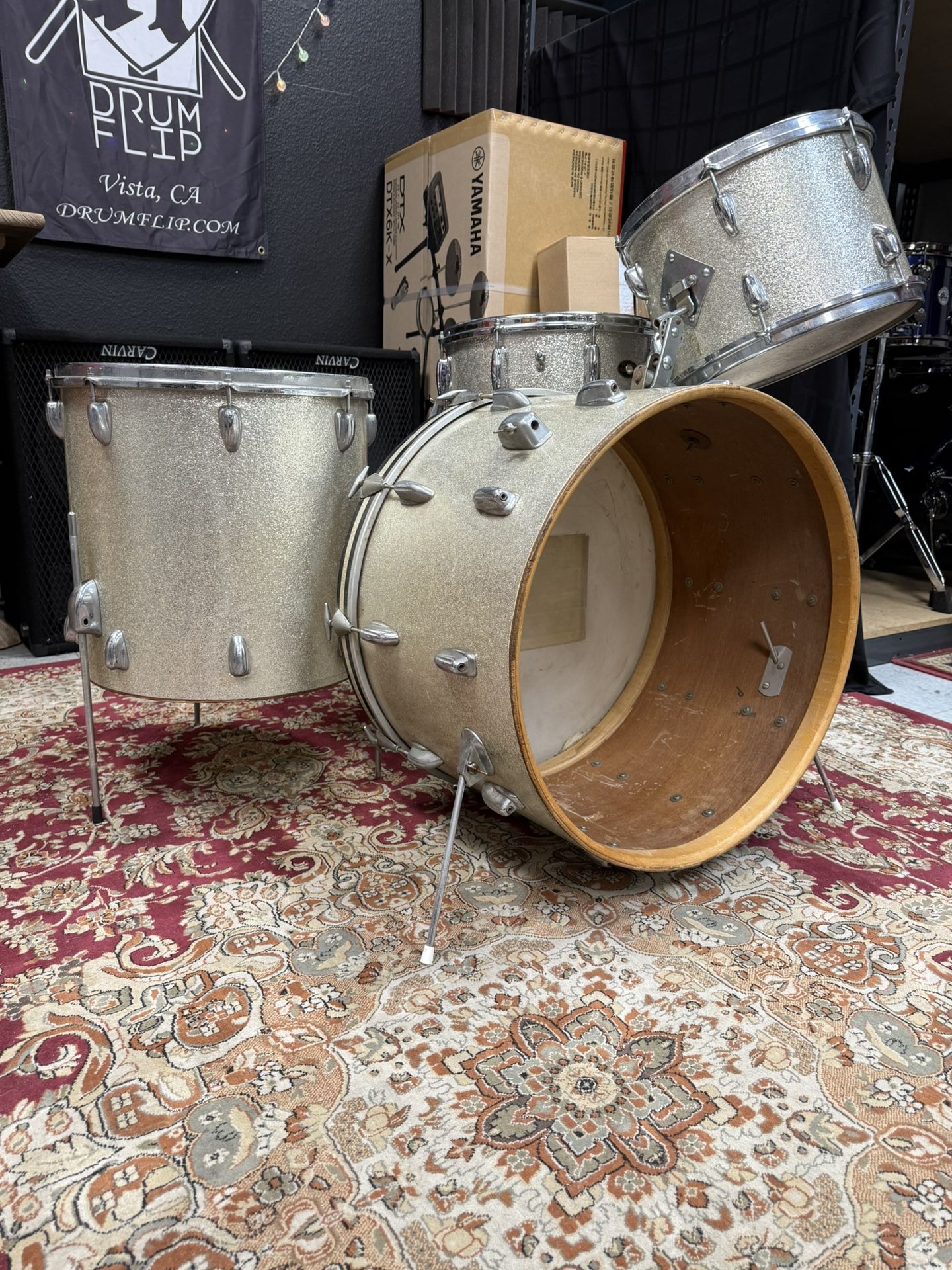 Slingerland 1962 Silver Sparkle Drum Set