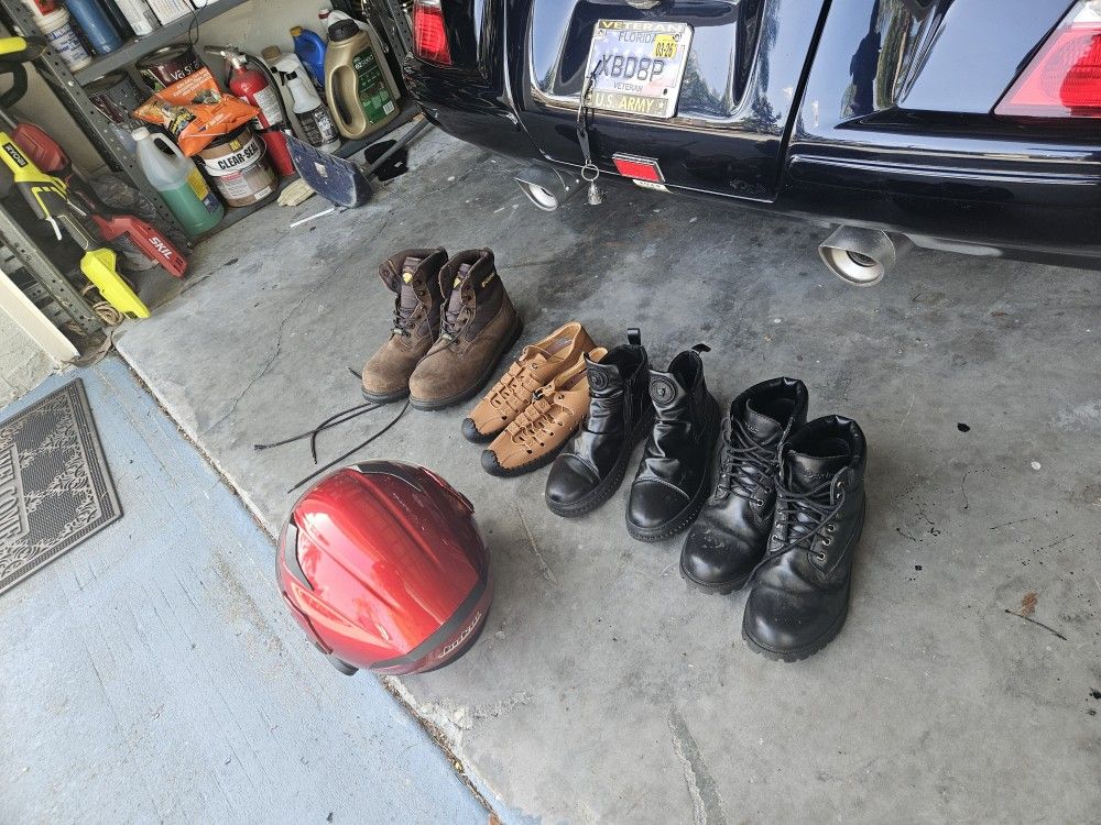 Motorcycle Helmet And Boots