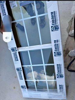 29.38 x 68.63 White Single Hung Hurricane Impact Window New, White Grids. 29x68, 29x69, 30x68, 30x69