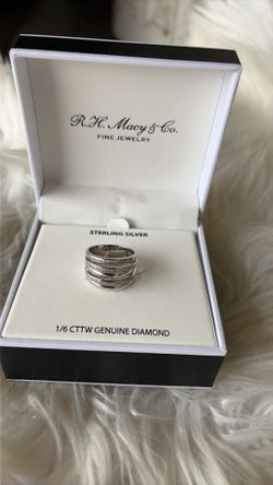 Sterling Silver Diamond Ring women’s size 9