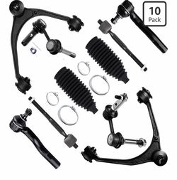 SCITOO 10pcs Front Suspension Kit Upper Control Arm with Ball Joint fit 1 for Lexus GS300 SC430 GS430 GS400 with Outer Inner Tie Rod End Steer