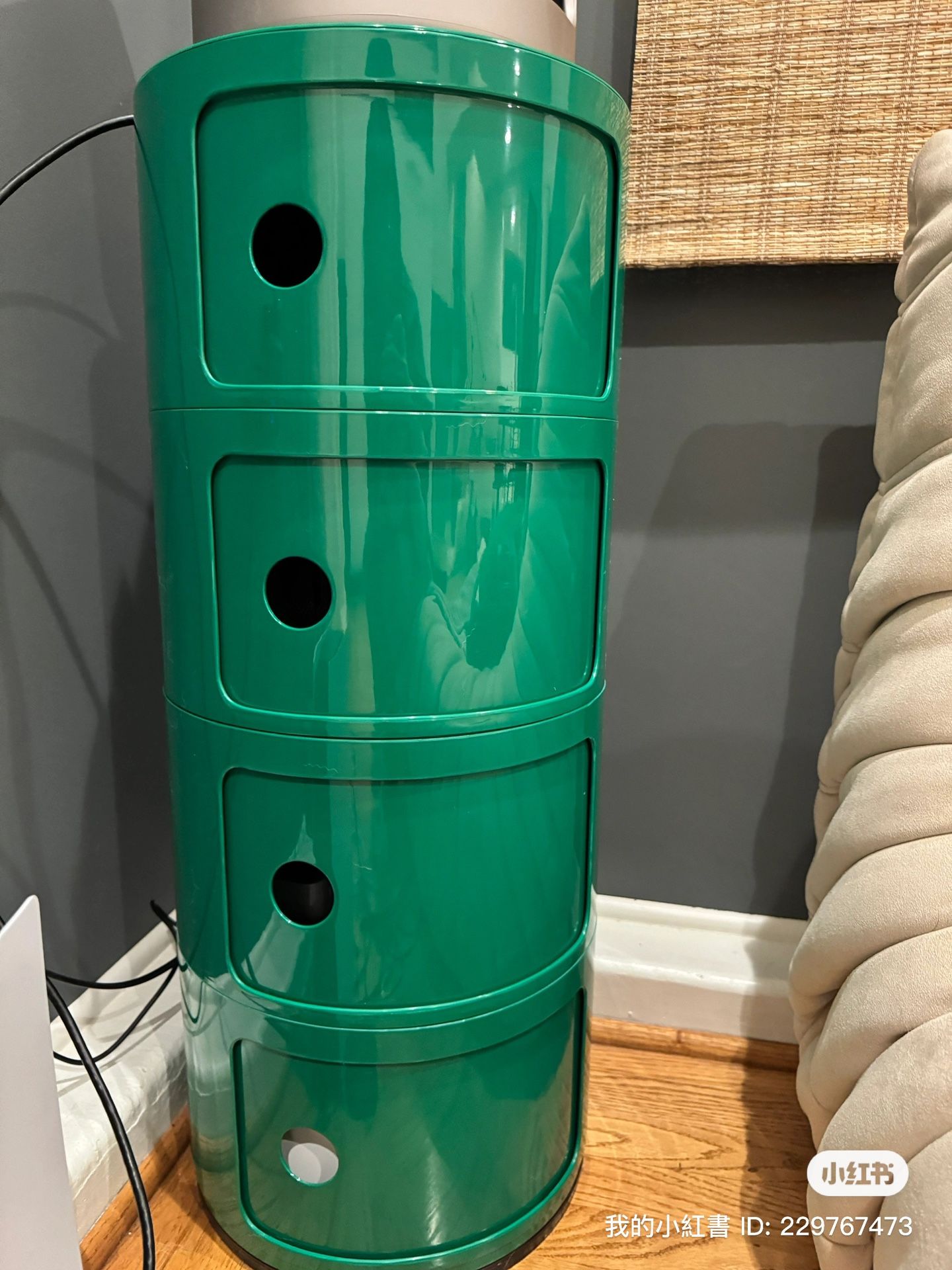 Green 4 Layer Storage End Console Table