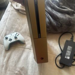 Gold Xbox One Console – Controller & Cords Included – Works Great