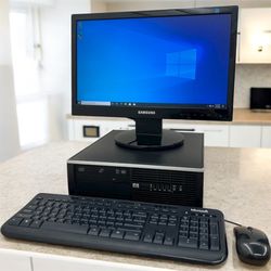 HP desktop PC / Windows 10 Pro / CD-DVD / WiFi / Antivirus / 20” Monitor / Keyboard & mouse