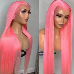 40 50 Inch Straight Human Hair Wig 13x6 HD Lace Frontal 100% Human Hair Wigs 250 Density Remy Pre Plucked Lace Front Closure Wig