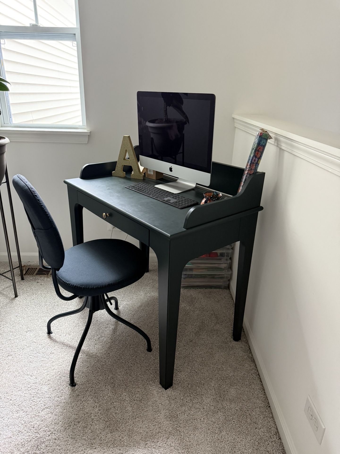 Olive Green Desk & Chair 