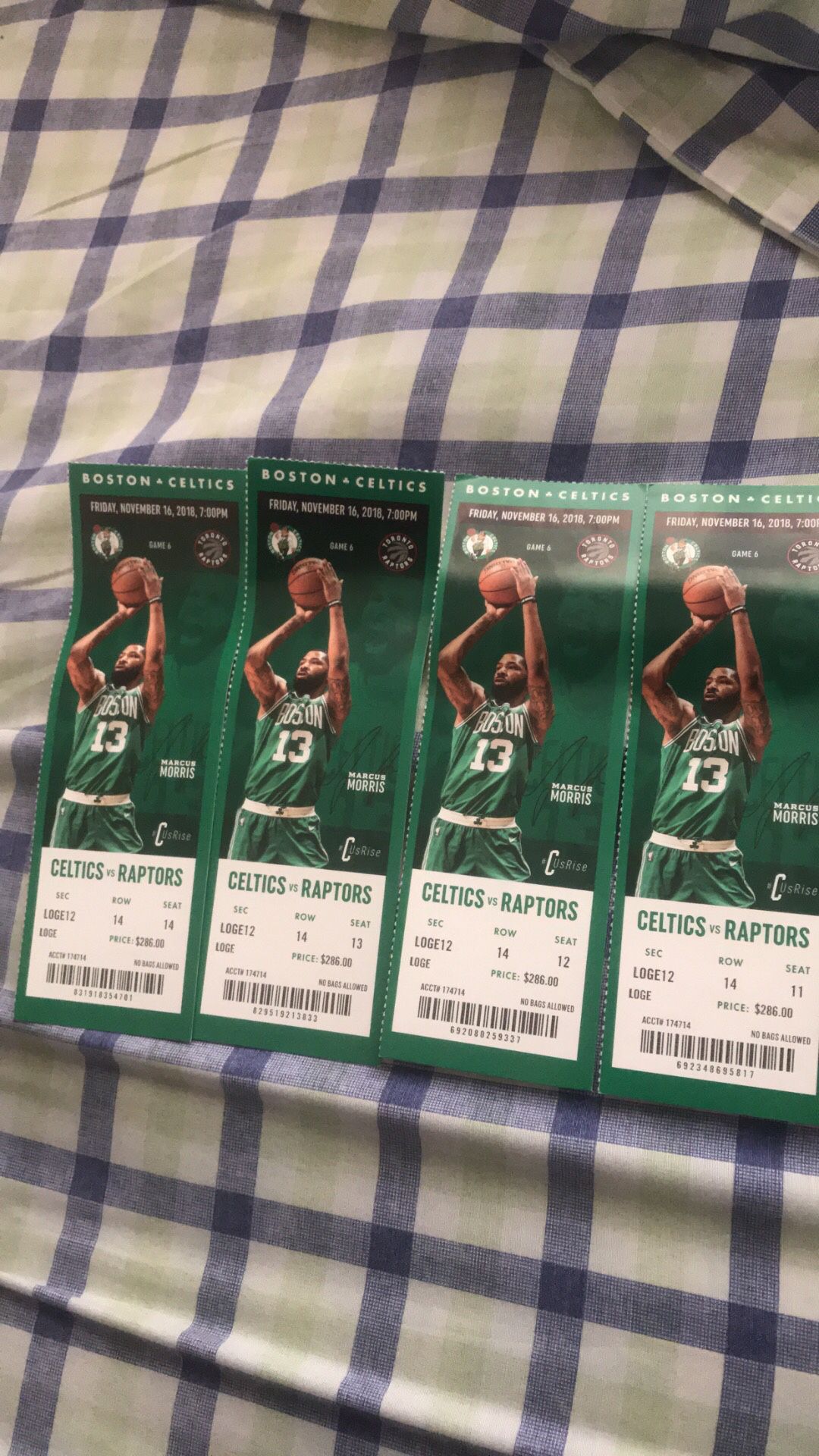celtics tickets to tommorows game vs raptors 11/16