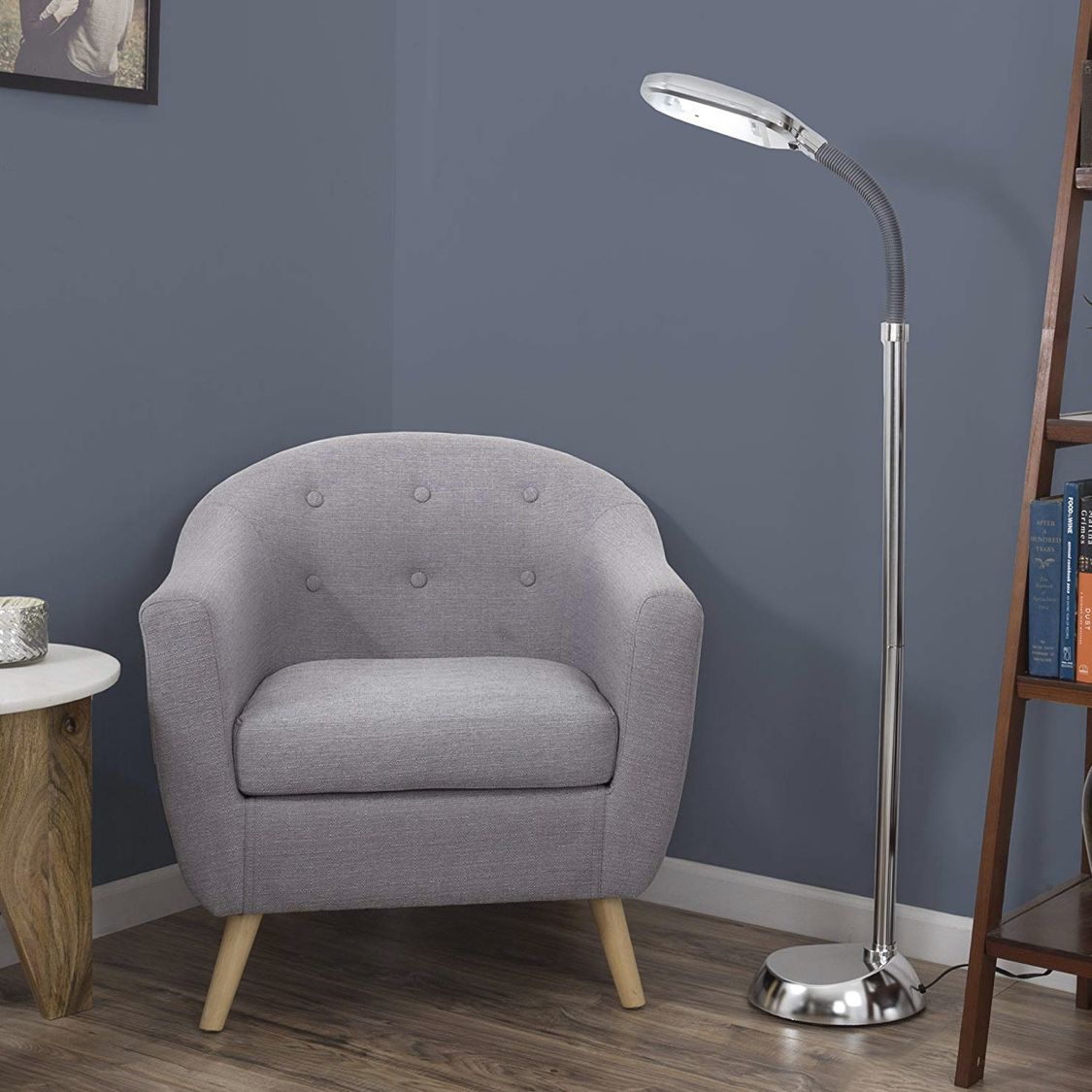 5 Feet Sunlight Floor Lamp With Adjustable Gooseneck - Silver💡