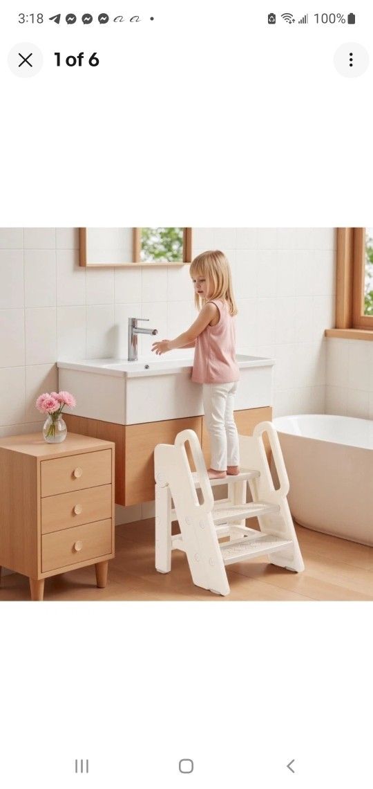 BRAND NEW. Vanpolchy Kids Step Stool for Bathroom, Non-Slip Toddler Step Stool Kitchen