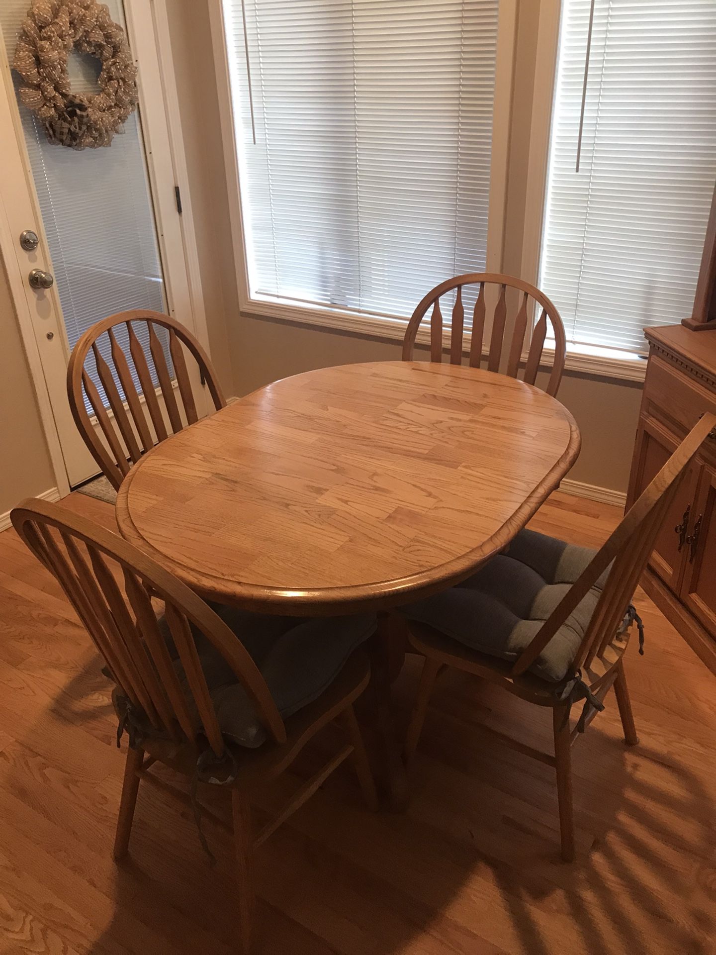 Oak Dining Table And Hutch