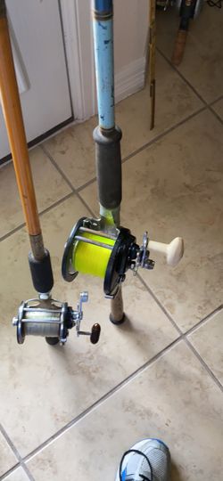 Two Ocean City Fishing Set Ups On 7’ Vintage Rods  Smooth   