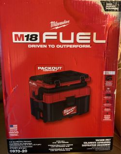 Milwaukee New Unopened M-18 Fuel Driven To Outperform Packout Compatable Shop Vac.