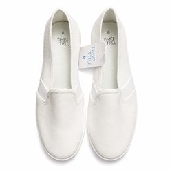 Time and Tru White Canvas Slip-On Shoes – Women’s Size 8
