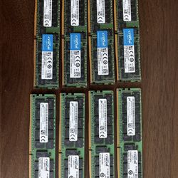 128GB (8x16GB) CRUCIAL DDR4-2133 ECC RDIMMs Server Memory RAM