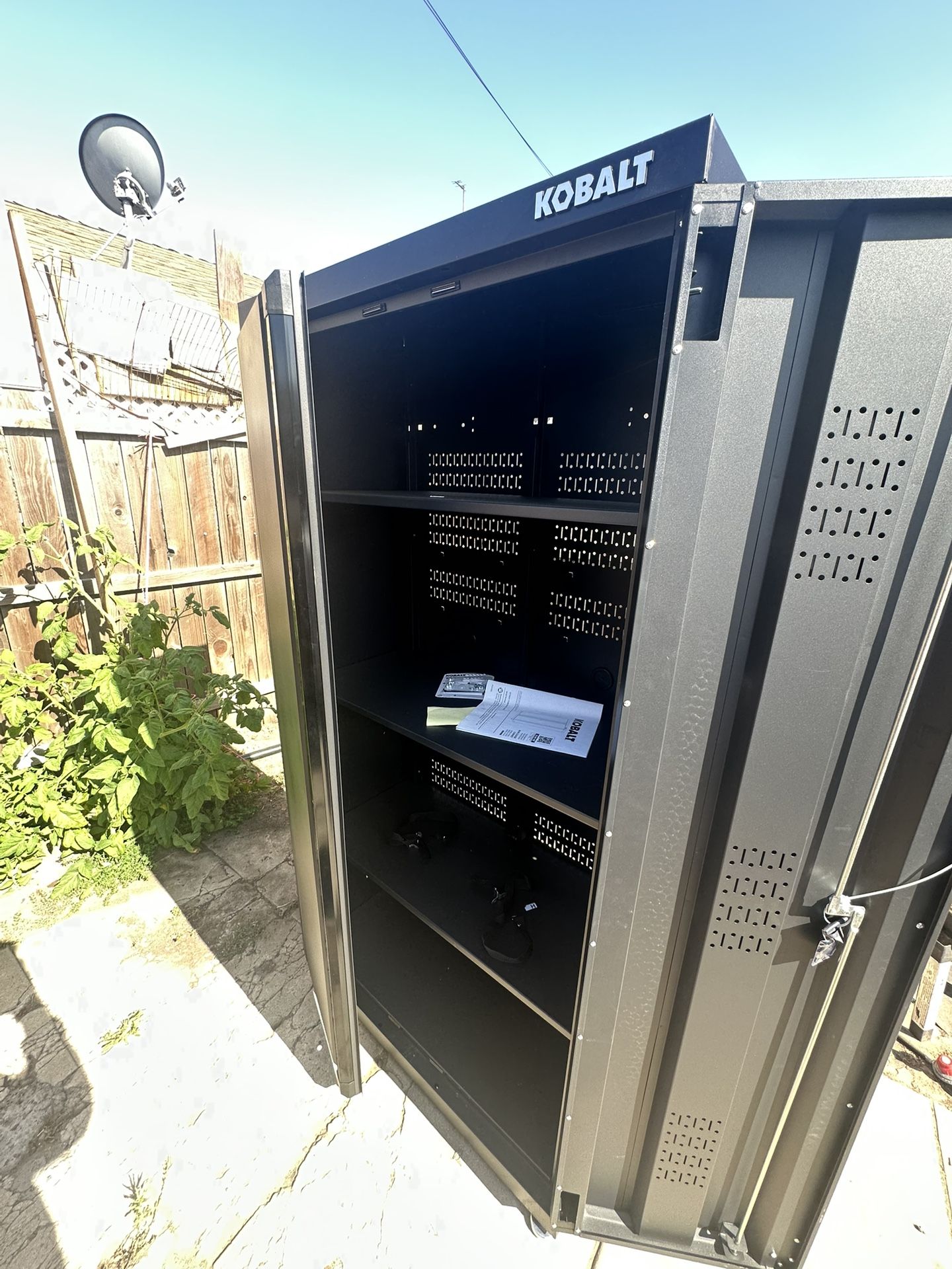 Kobalt 36-in W x 72-in H x 18.5-in D Freestanding Steel Garage Cabinet in Black