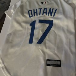 MLB Los Angeles Dodgers Pet Dog Jersey Shohei Ohtani #17 Size Large White