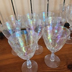 8 Fostoria Shell Pearl Water Goblets 