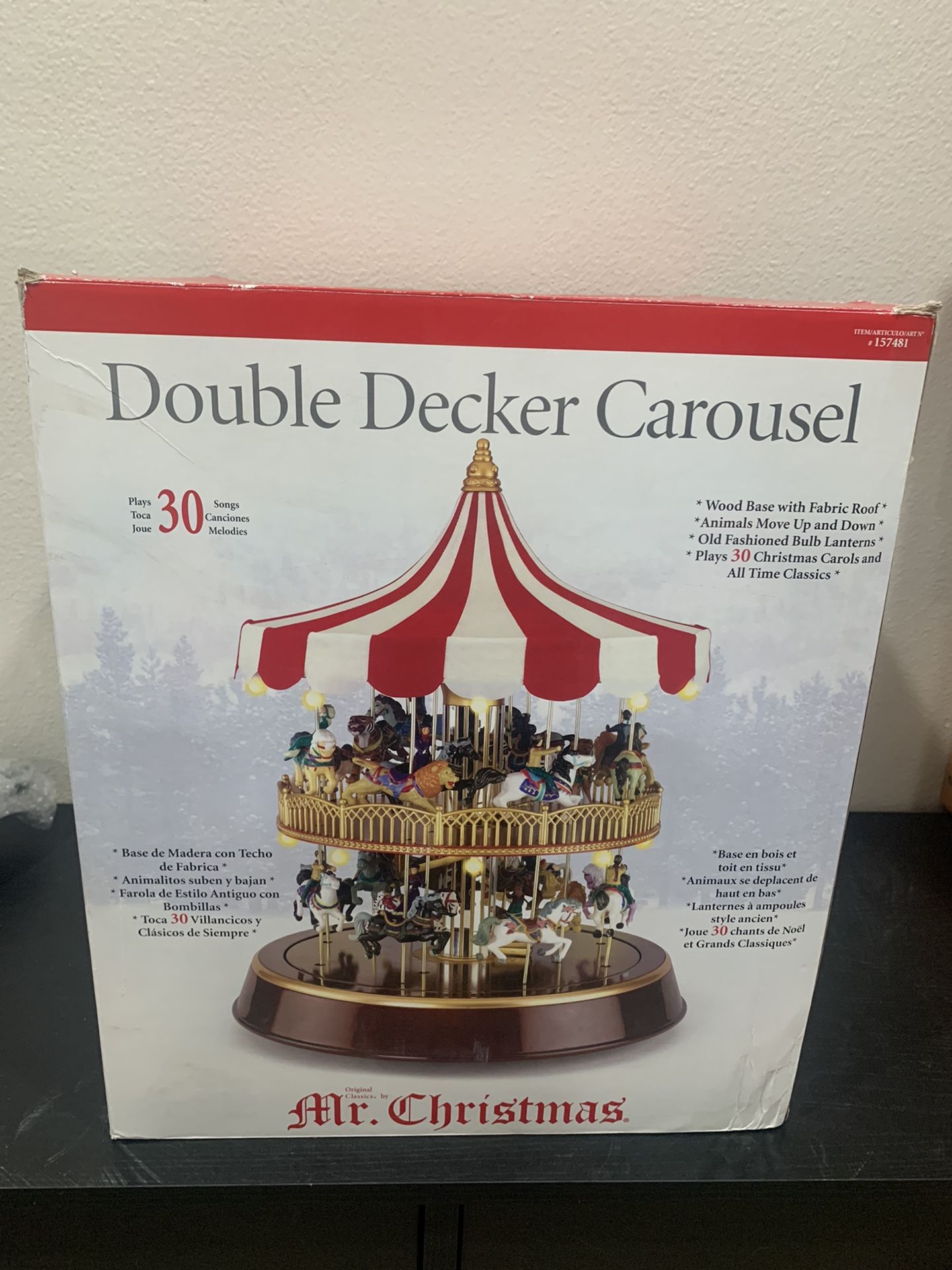 Mr. Christmas Double Decker Carousel Lights & Music 2010 Gold Label Collection