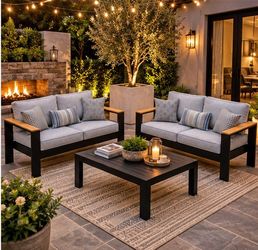 Outdoor Patio Sofa Set with Coffee Table