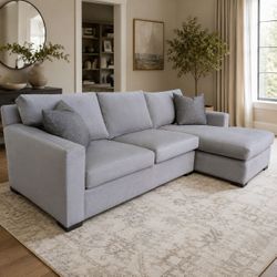 Crate & Barrel Axis Gray Sectional Sofa - Like New - Free Delivery