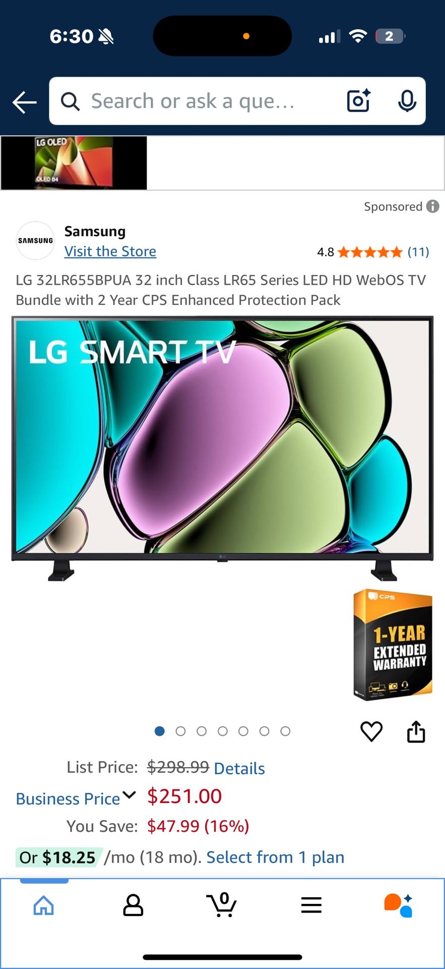 32” Lg Smart Tv