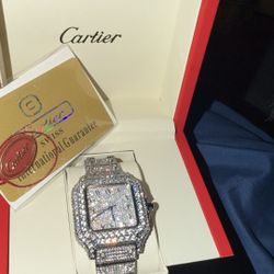 Cartier watch moissanite