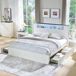 New queen bed frame with drawers