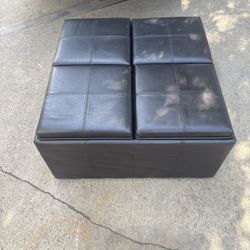 Leather 4-Tray-Top Storage/footrest/couch
