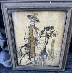 Folk Art Cowboy Painting