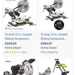 12 Inch Blade Ryobi Chopsaw