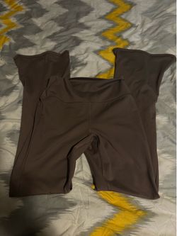 brown flare leggings,  size M