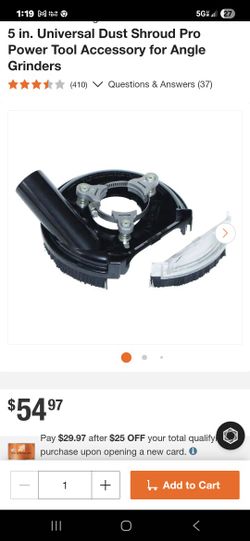 Dustless Technologies
4-6 in. Universal Dust Shroud Pro Power Tool Accessory for Angle Grinders