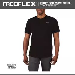 Milwaukee Men's X-Large Black Cotton/Polyester Short-Sleeve Hybrid Work T-Shirt=Milw-38