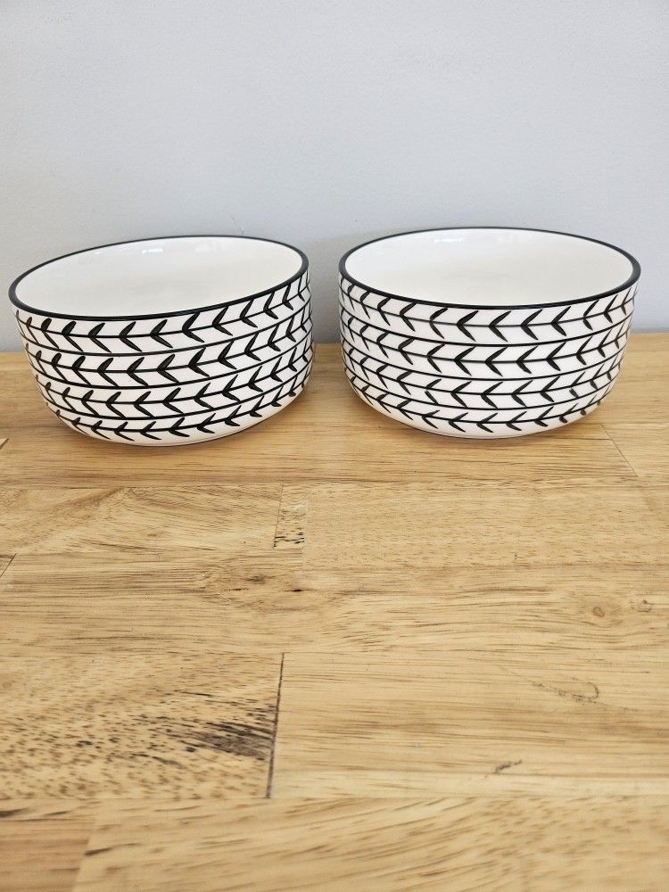 2 Ceramic Dog Food Bowls