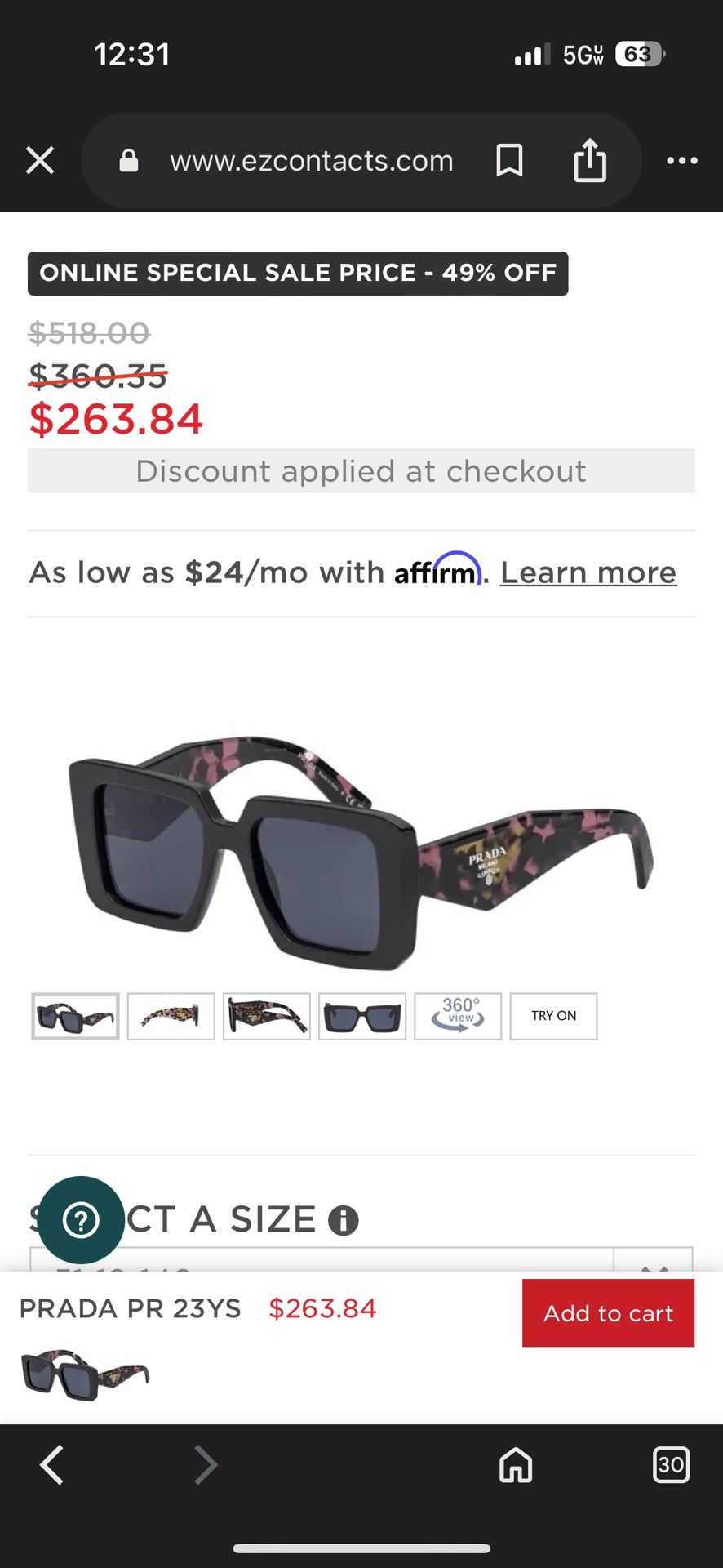 Authentic Prada Sunglasses 